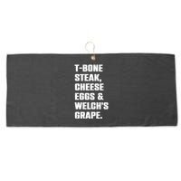 T Bone Steak Cheese Eggs And Welchs Grape Large Microfiber Waffle Golf Towel