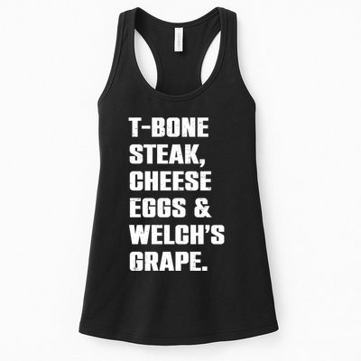 T Bone Steak Cheese Eggs And Welchs Grape Womens Tank Top