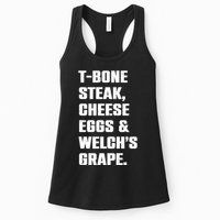 T Bone Steak Cheese Eggs And Welchs Grape Womens Tank Top