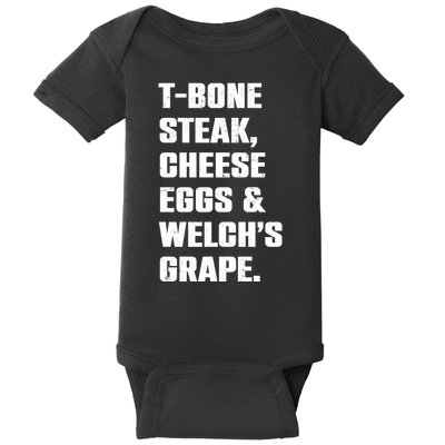T Bone Steak Cheese Eggs And Welchs Grape Baby Bodysuit