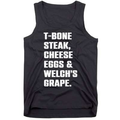T Bone Steak Cheese Eggs And Welchs Grape Tank Top