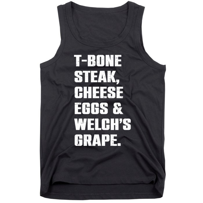 T Bone Steak Cheese Eggs And Welchs Grape Tank Top