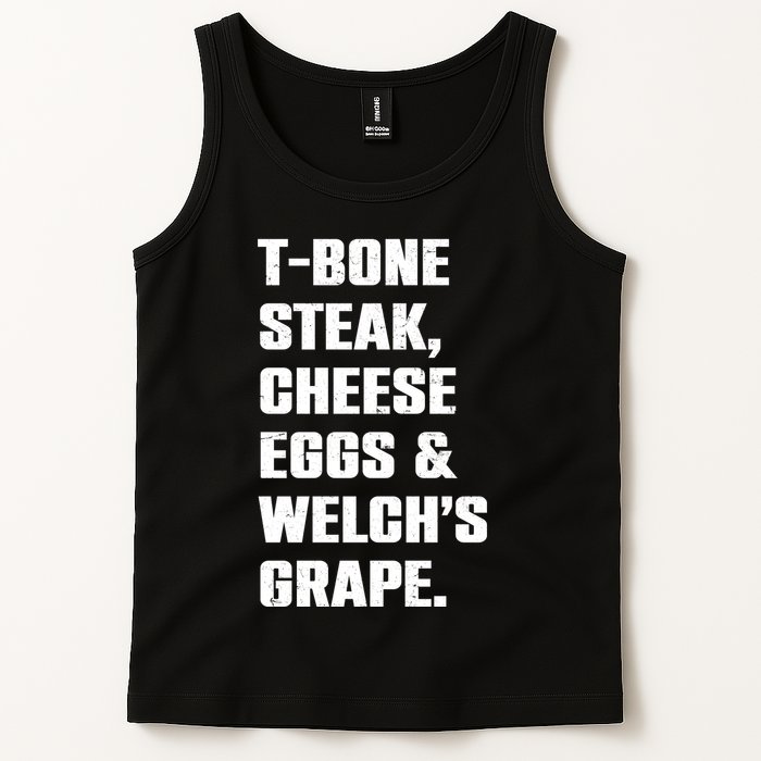 T Bone Steak Cheese Eggs And Welchs Grape Tank Top