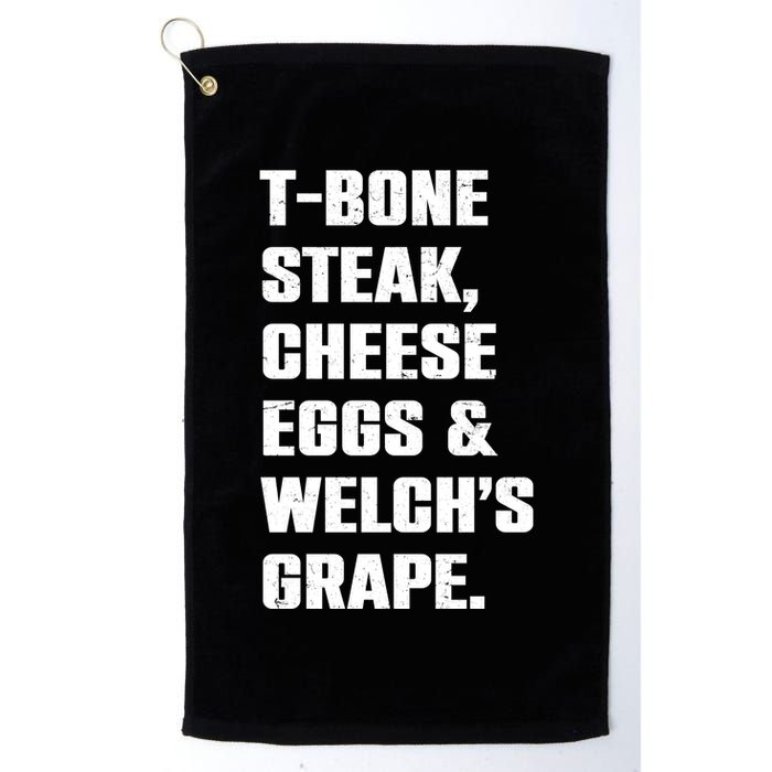 T Bone Steak Cheese Eggs And Welchs Grape Golf Towel