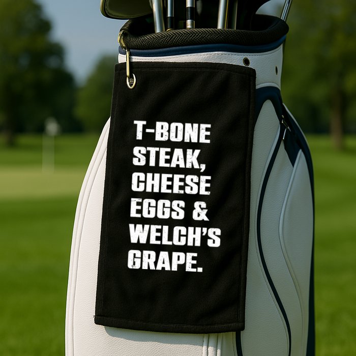 T Bone Steak Cheese Eggs And Welchs Grape Golf Towel