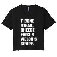 T Bone Steak Cheese Eggs And Welchs Grape Crop Top