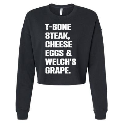 T Bone Steak Cheese Eggs And Welchs Grape Cropped Pullover Crew