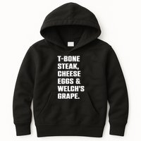 T Bone Steak Cheese Eggs And Welchs Grape Kids Hoodie