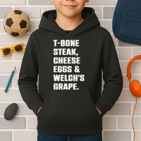 T Bone Steak Cheese Eggs And Welchs Grape Kids Hoodie