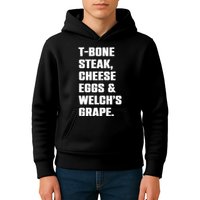 T Bone Steak Cheese Eggs And Welchs Grape Kids Hoodie