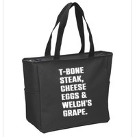T Bone Steak Cheese Eggs And Welchs Grape Zip Tote Bag