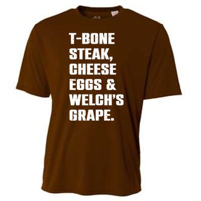 T Bone Steak Cheese Eggs And Welchs Grape Cooling Performance Crew T-Shirt