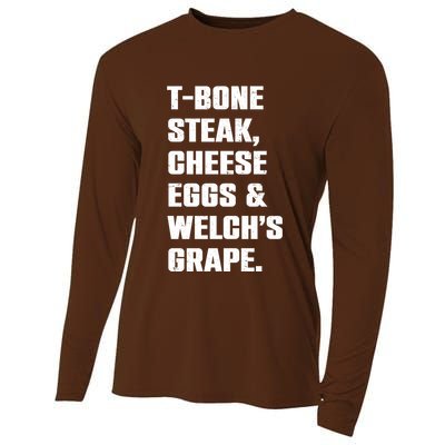 T Bone Steak Cheese Eggs And Welchs Grape Cooling Performance Long Sleeve Crew