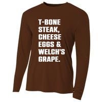 T Bone Steak Cheese Eggs And Welchs Grape Cooling Performance Long Sleeve Crew