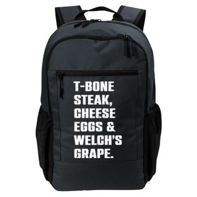 T Bone Steak Cheese Eggs And Welchs Grape Daily Commute Backpack