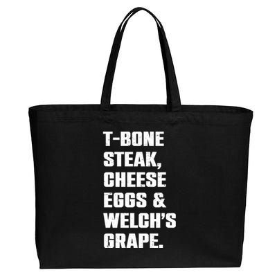 T Bone Steak Cheese Eggs And Welchs Grape Cotton Canvas Jumbo Tote