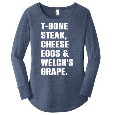 T Bone Steak Cheese Eggs And Welchs Grape Women's Perfect Tri Tunic Long Sleeve Shirt