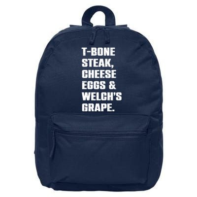 T Bone Steak Cheese Eggs And Welchs Grape 16 in Basic Backpack