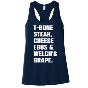 T Bone Steak Cheese Eggs And Welchs Grape Women's Racerback Tank