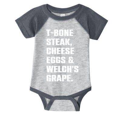 T Bone Steak Cheese Eggs And Welchs Grape Infant Baby Jersey Bodysuit