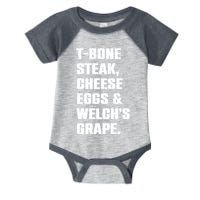 T Bone Steak Cheese Eggs And Welchs Grape Infant Baby Jersey Bodysuit