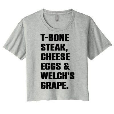 T Bone Steak Cheese Eggs And Welchs Grape Women's Crop Top Tee