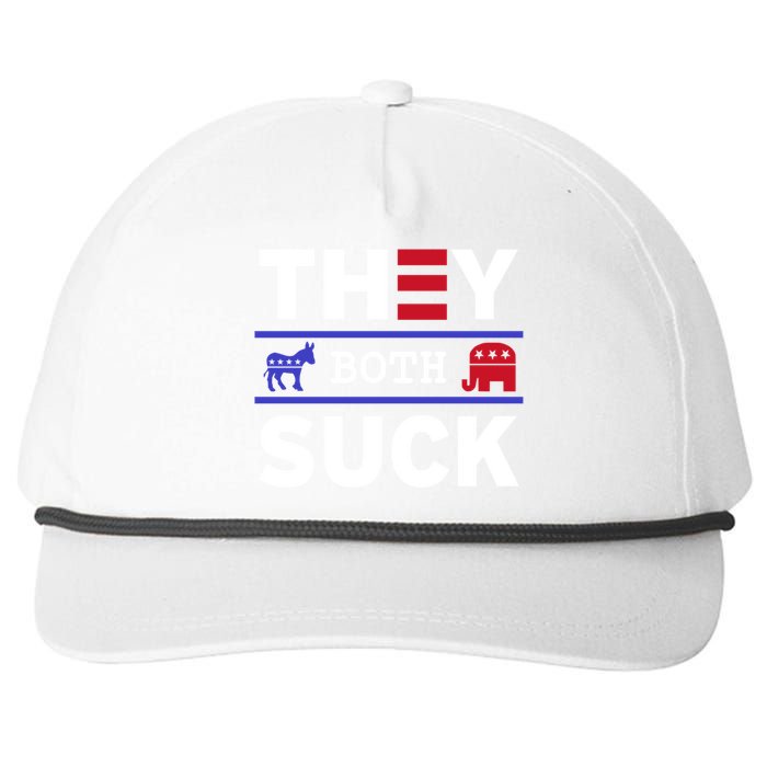 They Both Suck Funny Anti Political Party Libertarian Snapback Five-Panel Rope Hat