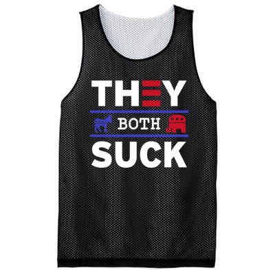 They Both Suck Funny Anti Political Party Libertarian Mesh Reversible Basketball Jersey Tank