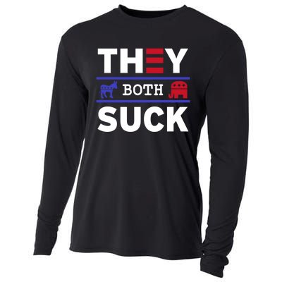 They Both Suck Funny Anti Political Party Libertarian Cooling Performance Long Sleeve Crew