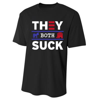 They Both Suck Funny Anti Political Party Libertarian Performance Sprint T-Shirt