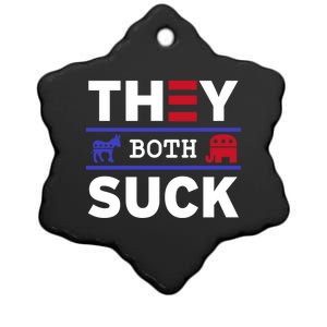 They Both Suck Funny Anti Political Party Libertarian Ceramic Star Ornament