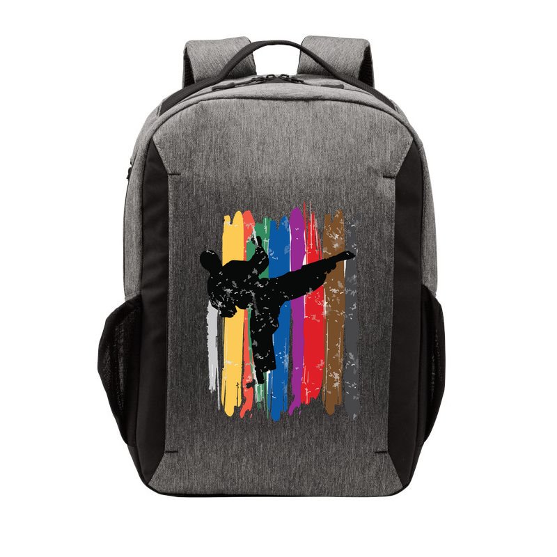 Taekwondo Belts Silhouette Distressed Martial Arts Gift Vector Backpack