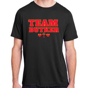 Team Butker Surname Cross Hearts Christian Family Name Adult ChromaSoft Performance T-Shirt