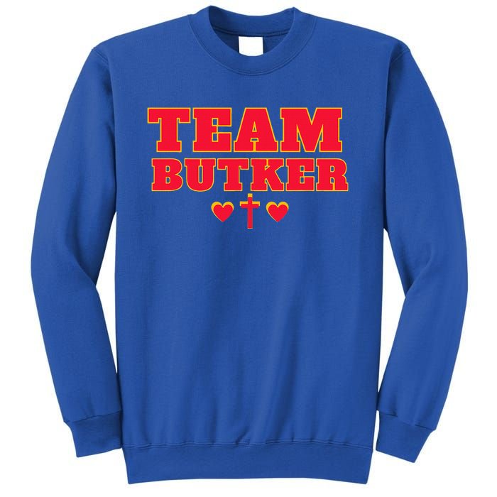 Team Butker Surname Cross Hearts Christian Family Name Sweatshirt