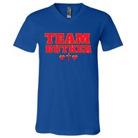 Team Butker Surname Cross Hearts Christian Family Name V-Neck T-Shirt