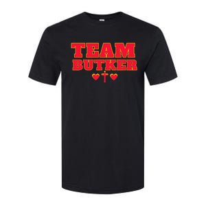 Team Butker Surname Cross Hearts Christian Family Name Softstyle CVC T-Shirt