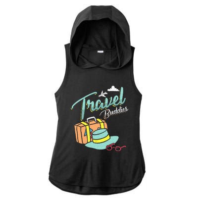 Travel Buddies Summer Getaway Vacation Traveling Traveler Ladies PosiCharge Tri-Blend Wicking Draft Hoodie Tank