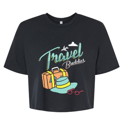 Travel Buddies Summer Getaway Vacation Traveling Traveler Bella+Canvas Jersey Crop Tee