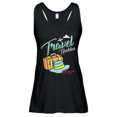 Travel Buddies Summer Getaway Vacation Traveling Traveler Ladies Essential Flowy Tank