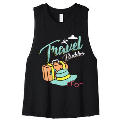 Travel Buddies Summer Getaway Vacation Traveling Traveler Women's Racerback Cropped Tank