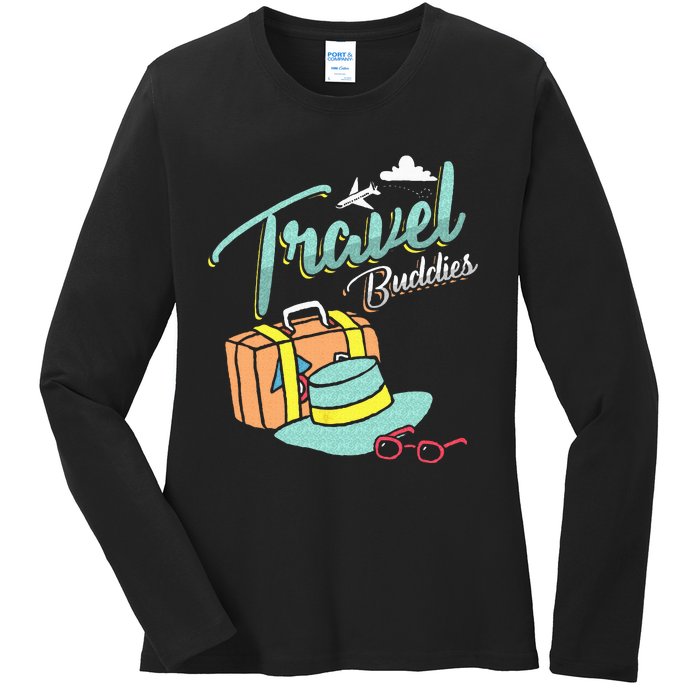 Travel Buddies Summer Getaway Vacation Traveling Traveler Ladies Long Sleeve Shirt