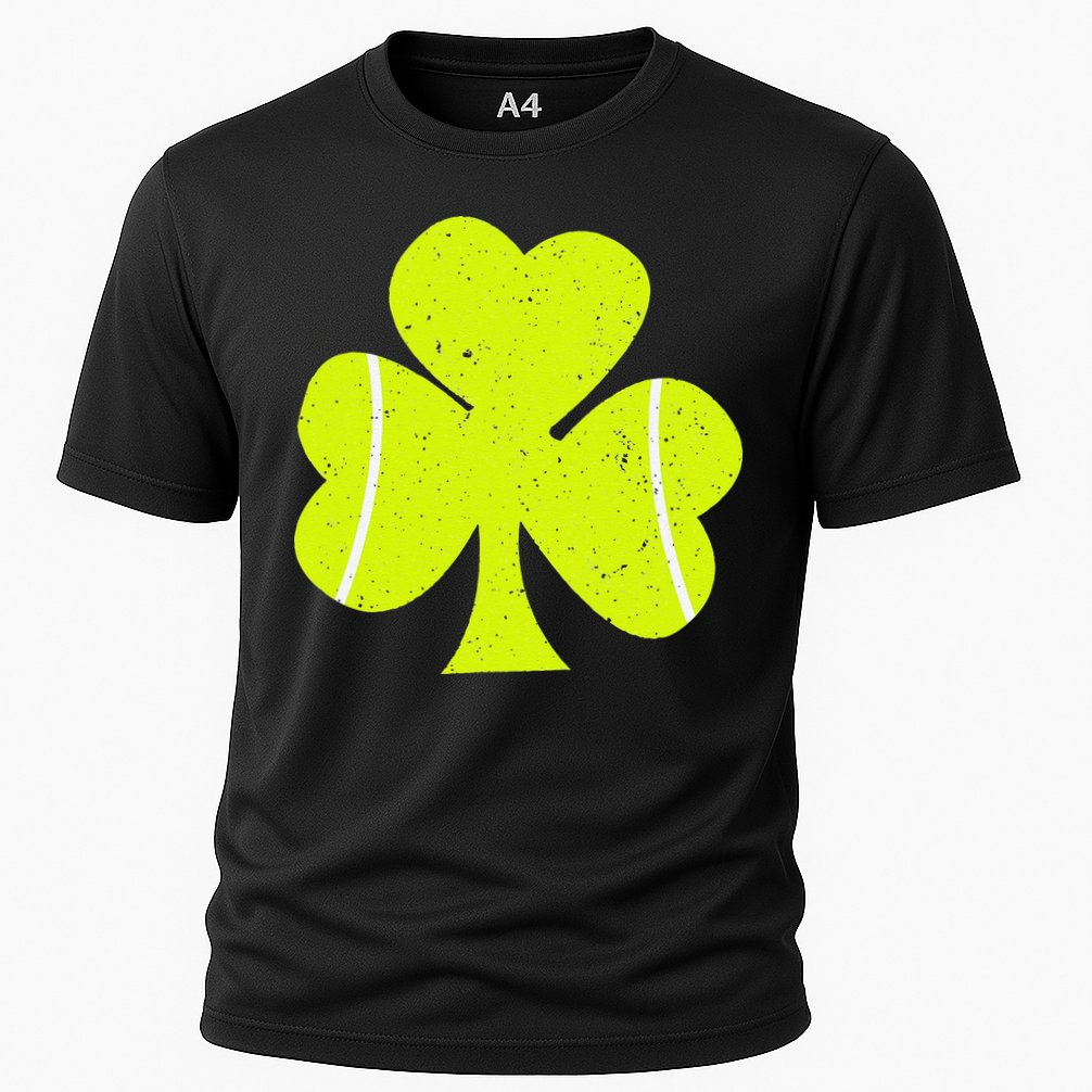 Tennis Ball St Patricks Day Shamrock Cooling Performance Crew T-Shirt