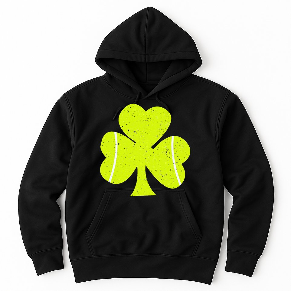 Tennis Ball St Patricks Day Shamrock Hoodie