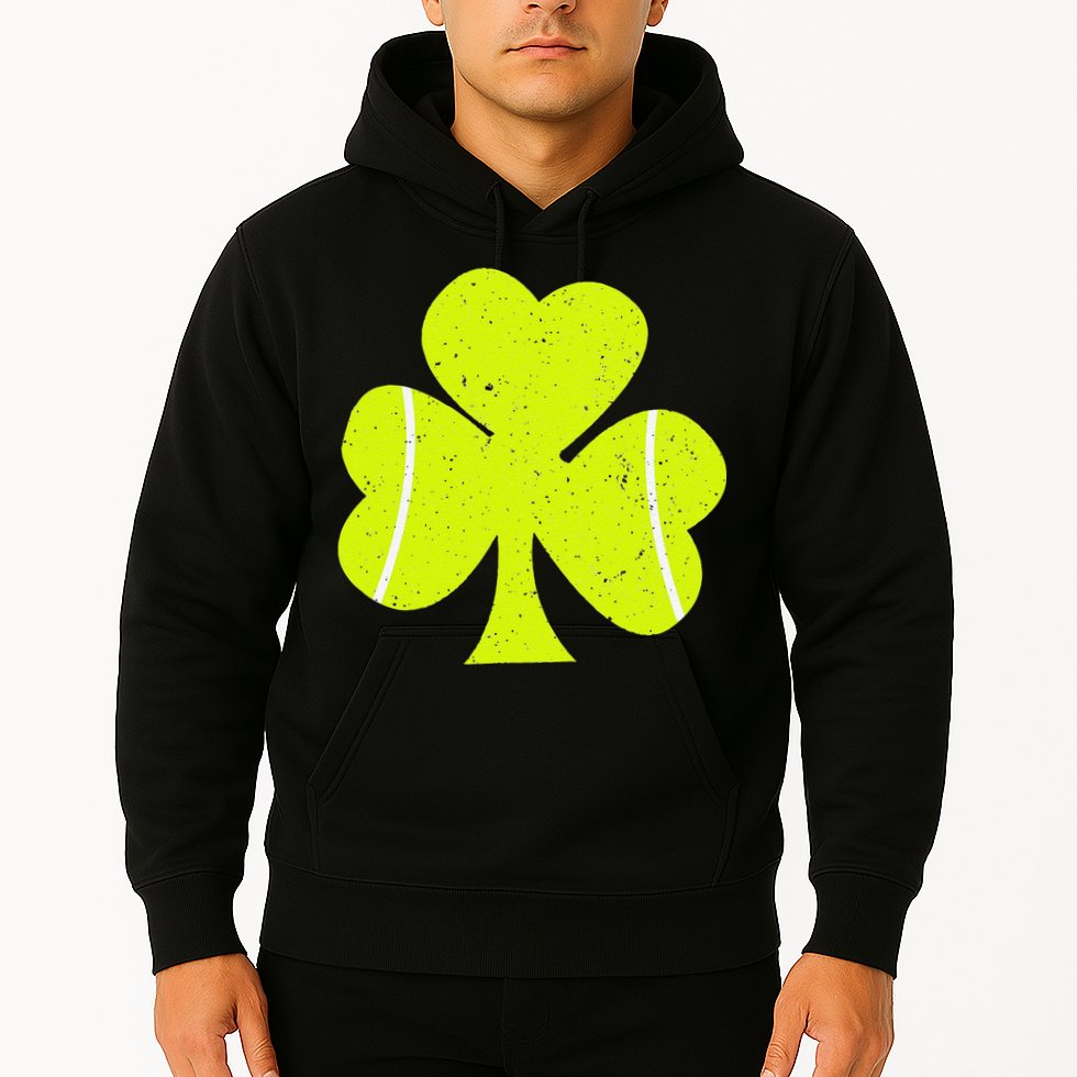 Tennis Ball St Patricks Day Shamrock Hoodie