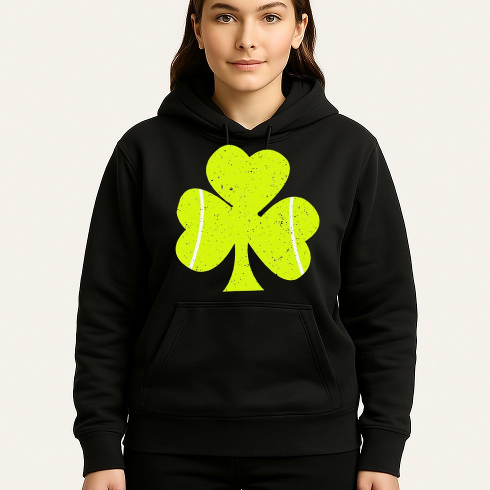 Tennis Ball St Patricks Day Shamrock Hoodie
