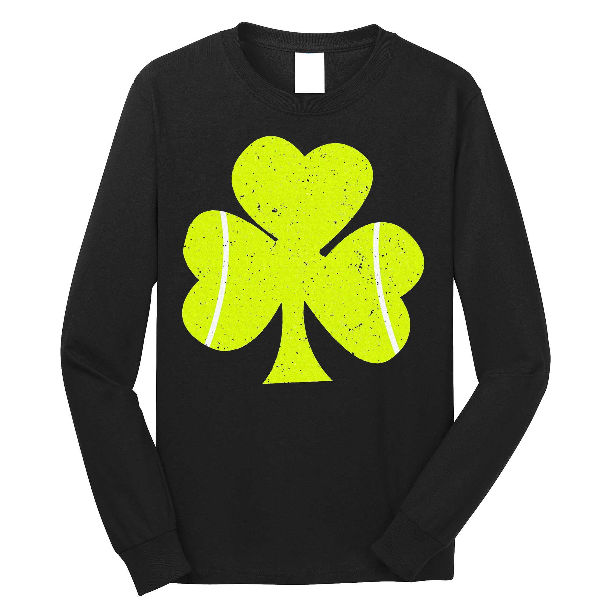 Tennis Ball St Patricks Day Shamrock Long Sleeve Shirt
