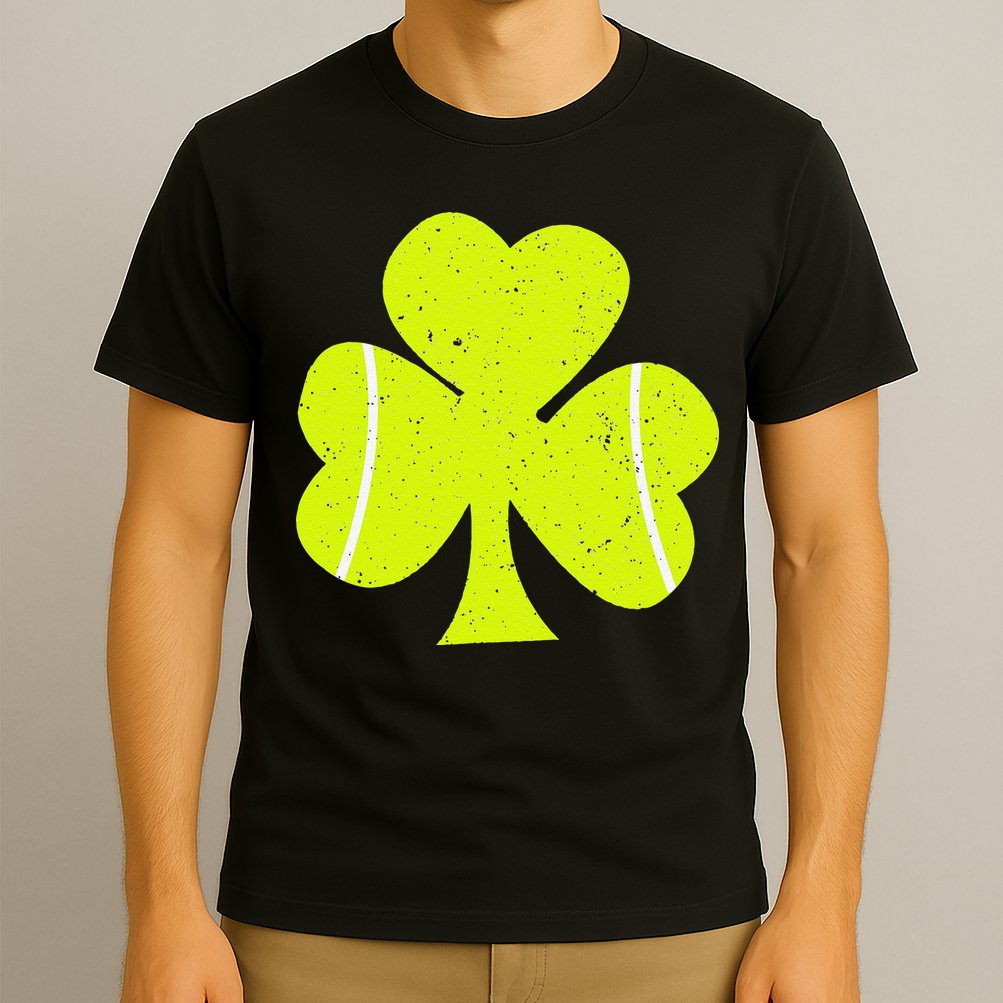 Tennis Ball St Patricks Day Shamrock T-Shirt