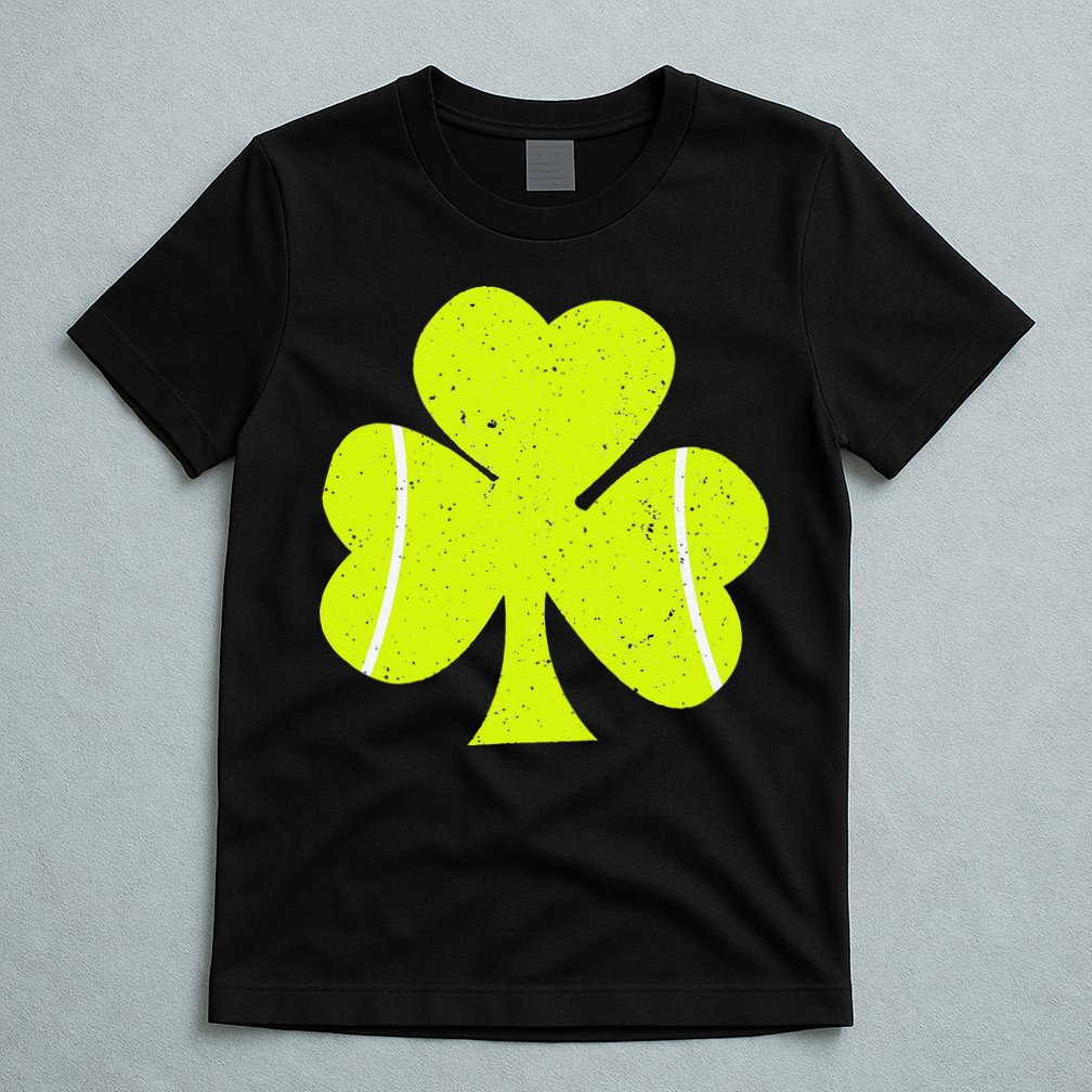 Tennis Ball St Patricks Day Shamrock T-Shirt