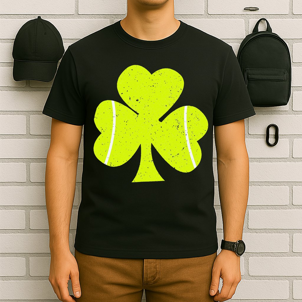 Tennis Ball St Patricks Day Shamrock T-Shirt