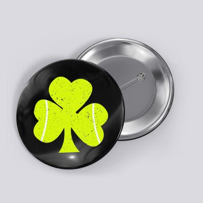 Tennis Ball St Patricks Day Shamrock Button